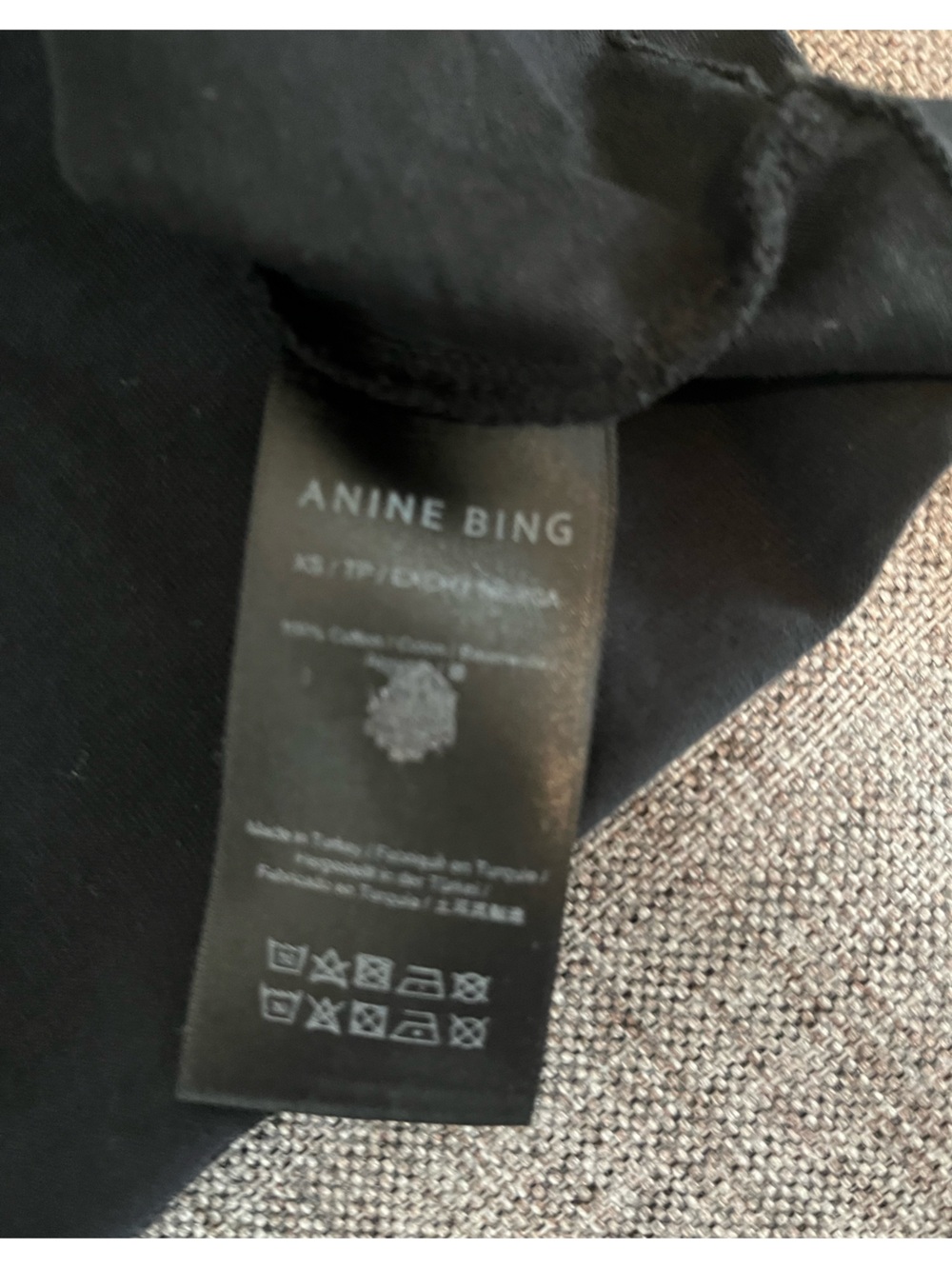 Anine Bing Black Myers Cropped Tee - Picture 7 of 8